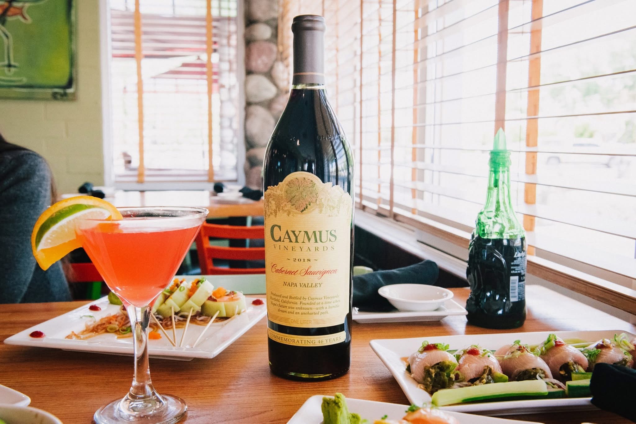 Wine and cocktails with sashimi at Sushi Brokers Scottsdale