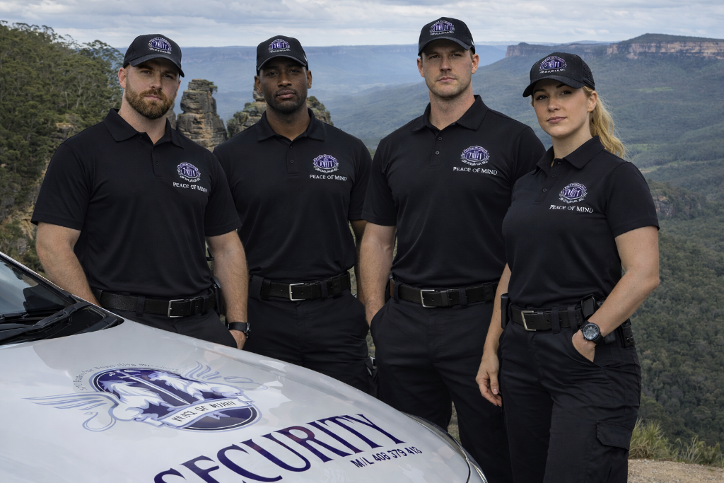 Professional security guard protecting commercial premises