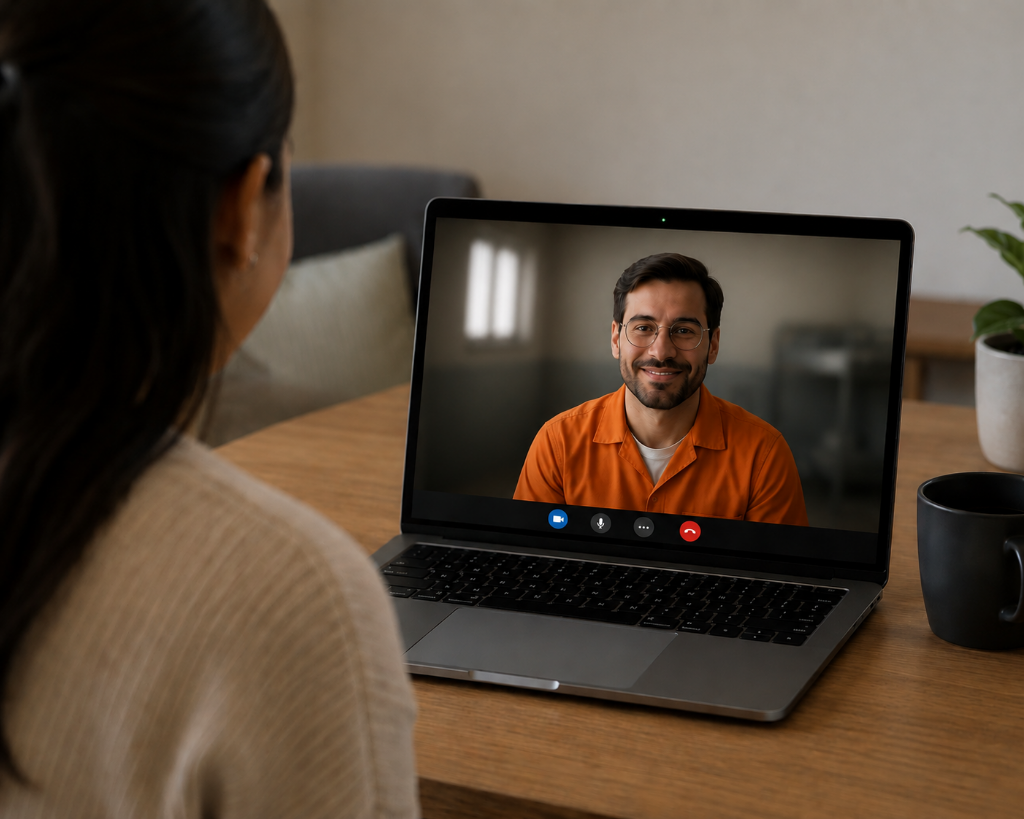 Person on video call