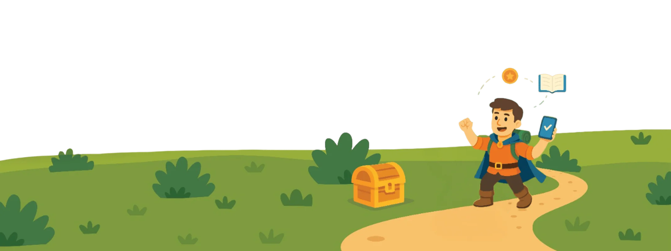 Hero landscape with character