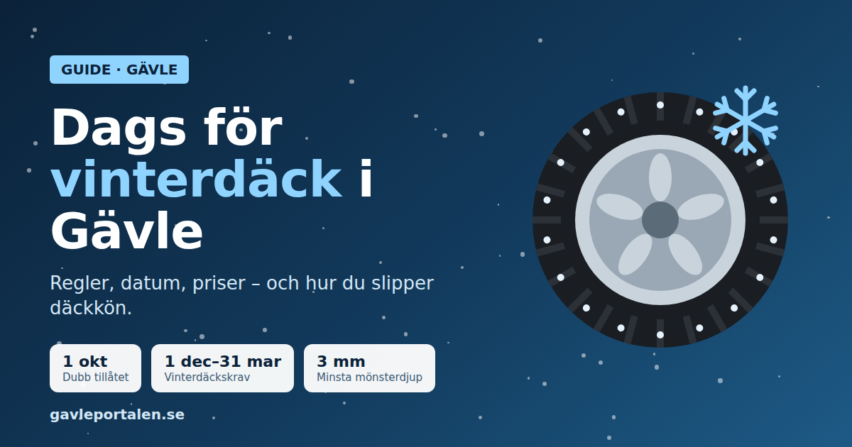 Vinterdäck i Gävle: regler, datum och var du byter däck
