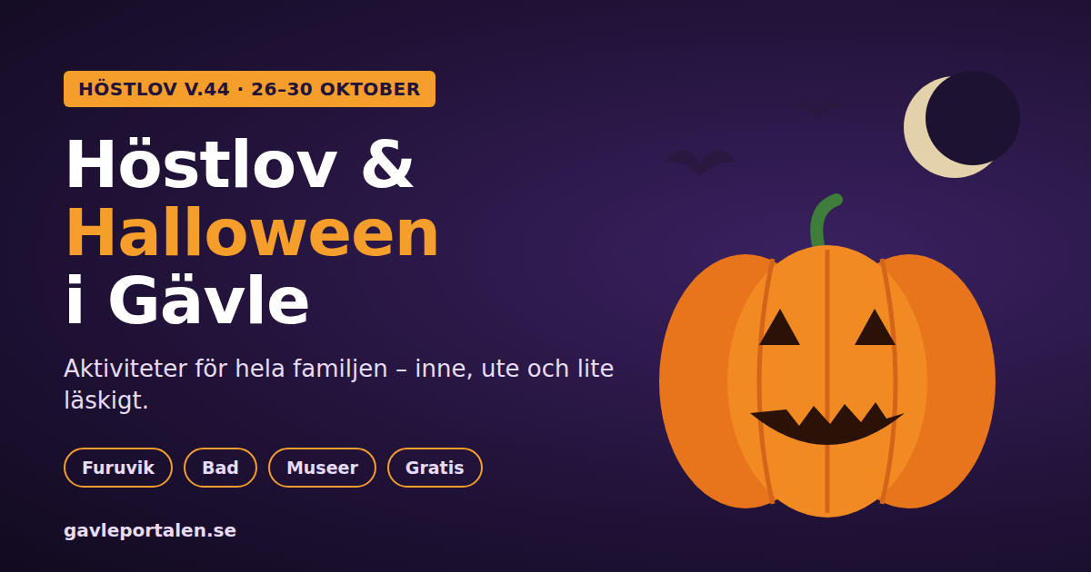 Höstlov i Gävle 2026: aktiviteter och Halloween för hela familjen