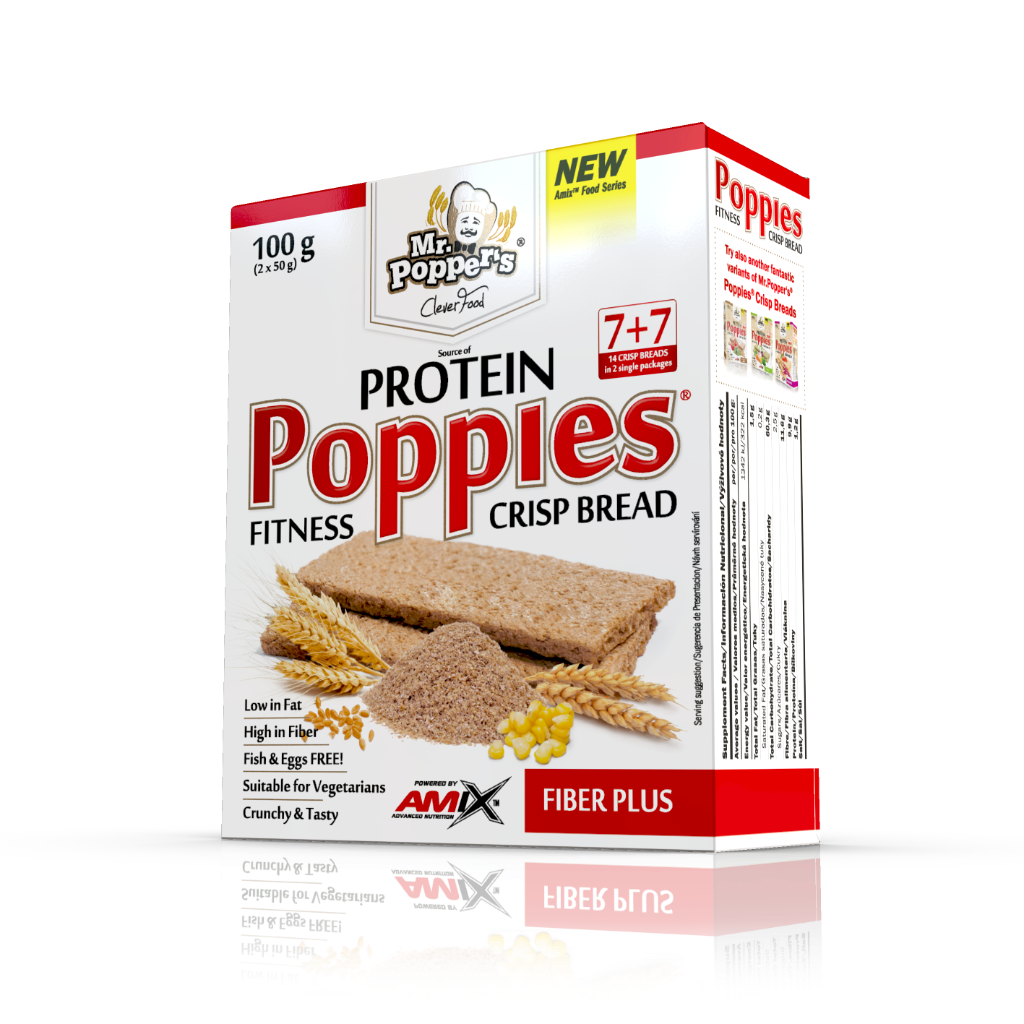 Mr. Popper's Protein Poppies Crisp Bread Fiber Plus