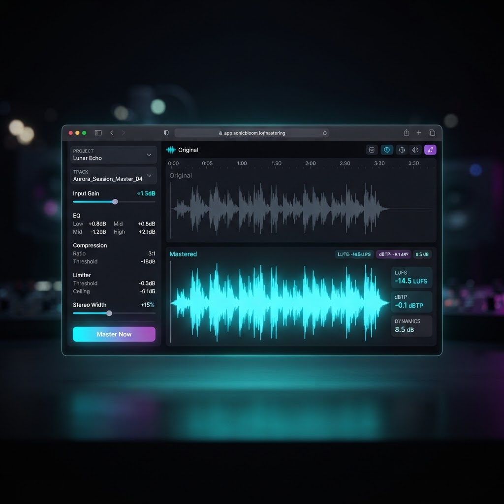 MasterIT Studios mastering interface