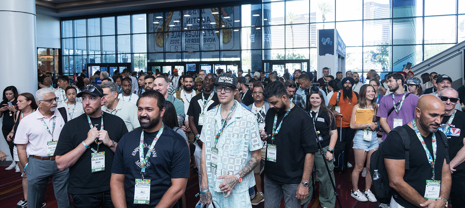 Attendees entering a CHAMPS trade show