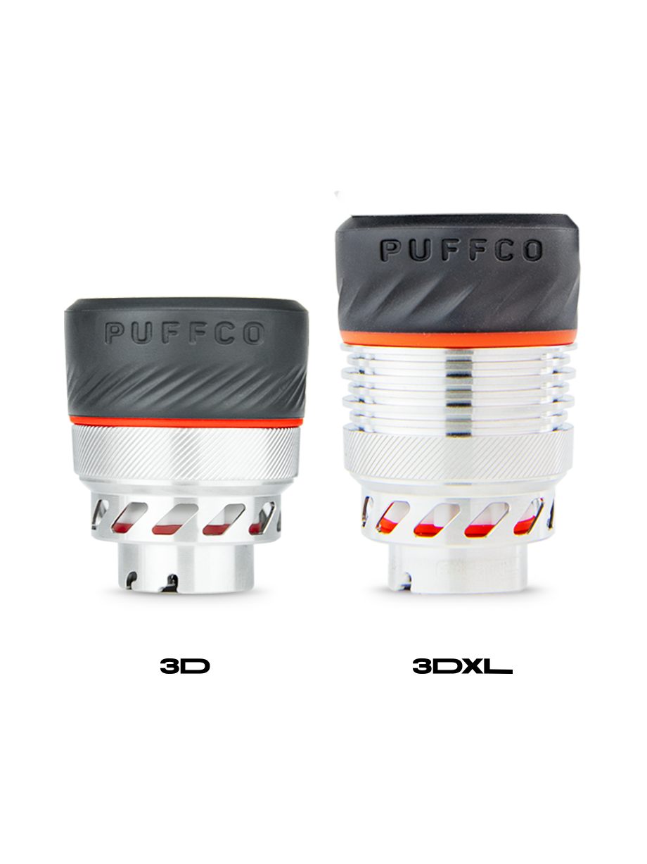 Puffco's standard 3D and taller 3DXL chambers shown side by side.