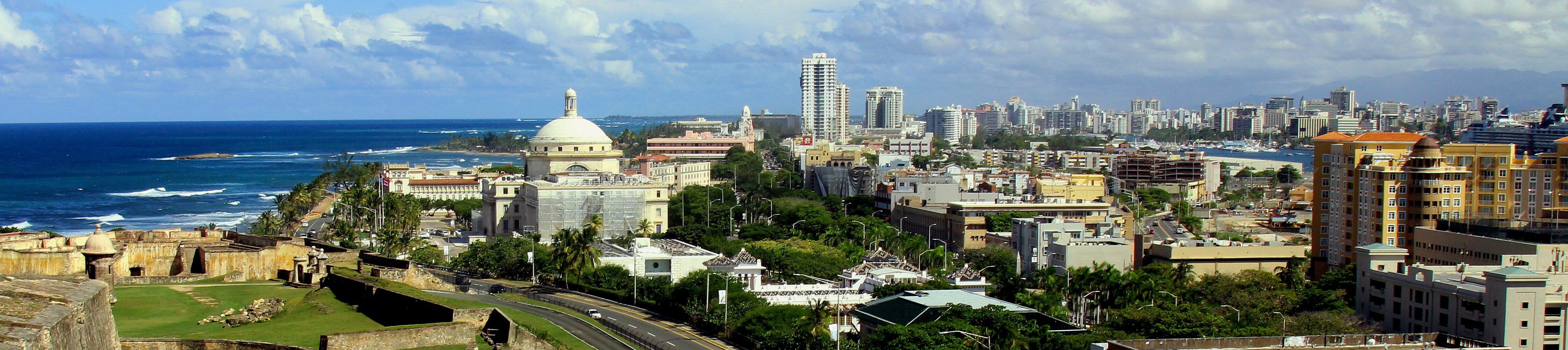 San Juan panorama with the Puerto Rico Capitol, coastline and city skyline