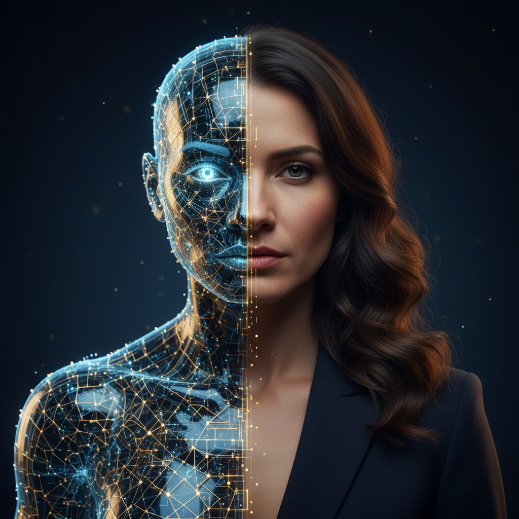 Human creativity merging with artificial intelligence