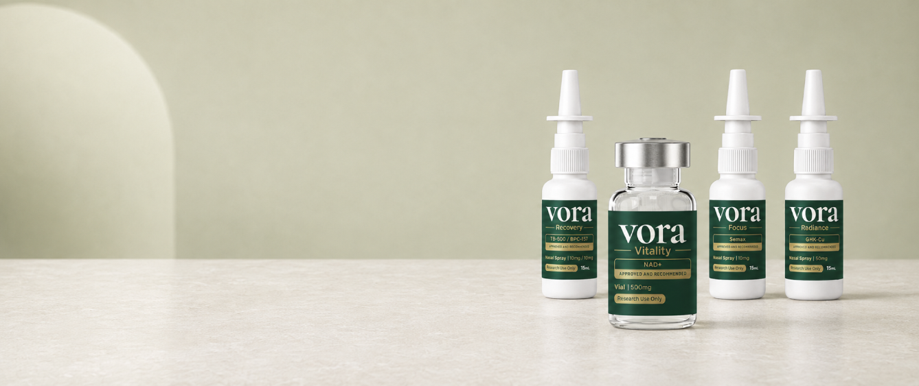 Vora research-grade peptide nasal sprays and vial