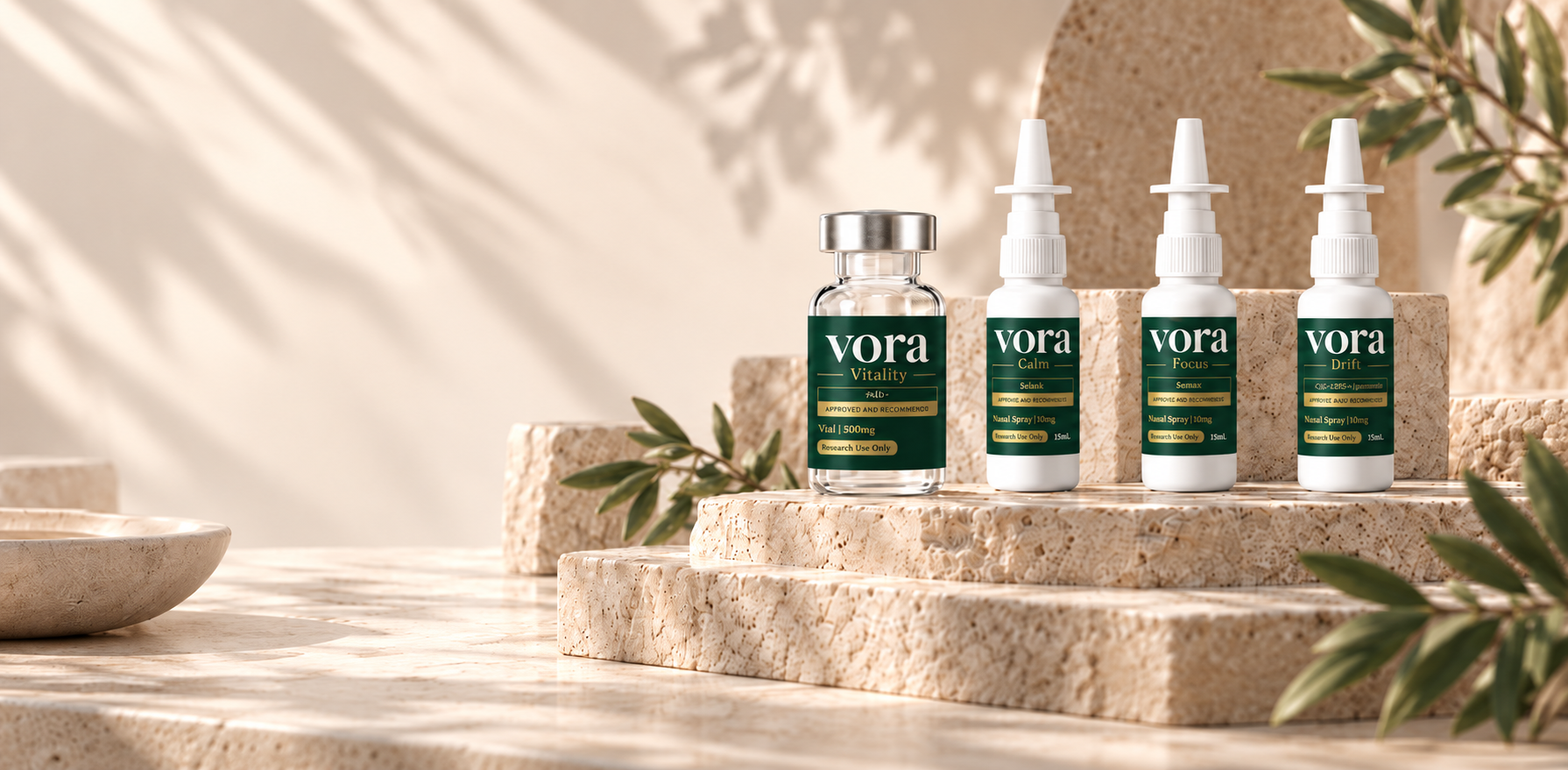 Vora formulations on sunlit stone steps