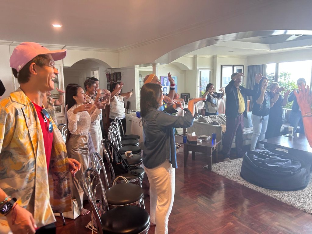 Laughter Yoga session with community