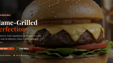 FlameGrill Fast Food Restaurant app template preview