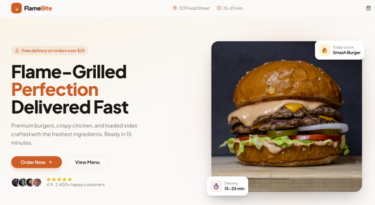 CrunchTime Fast Food app template built with Base44