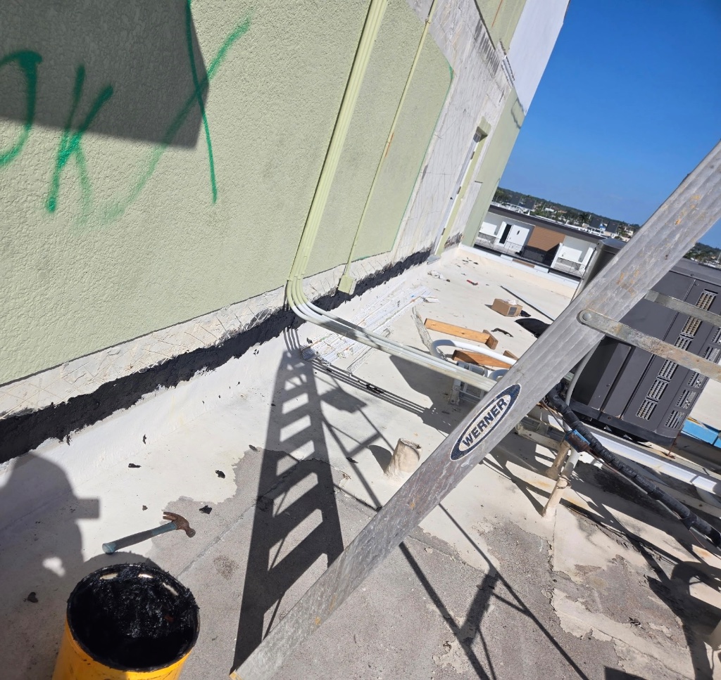 Before — Flat Roof & Flashing Repair