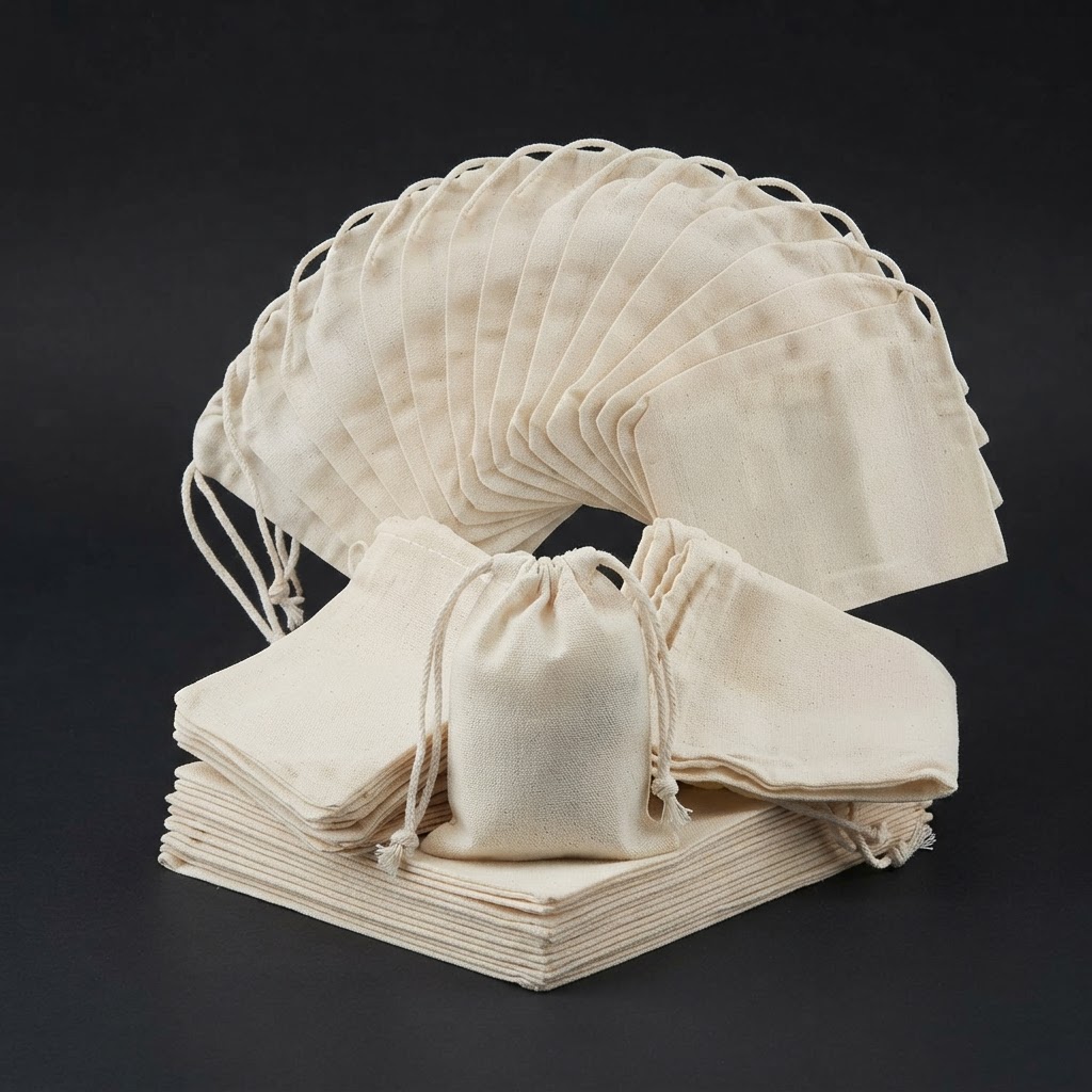 Organic Muslin Drawstring Bags