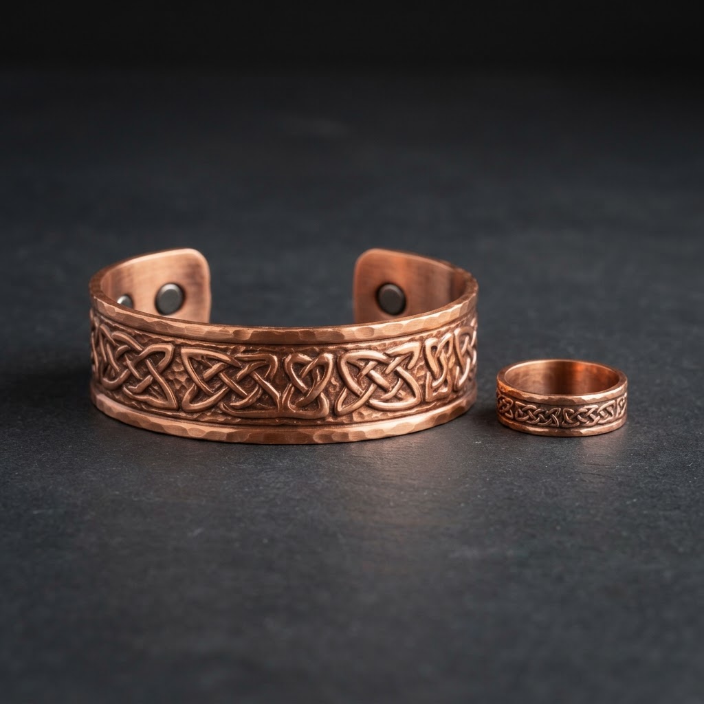 Copper Magnetic Bracelet & Ring Set