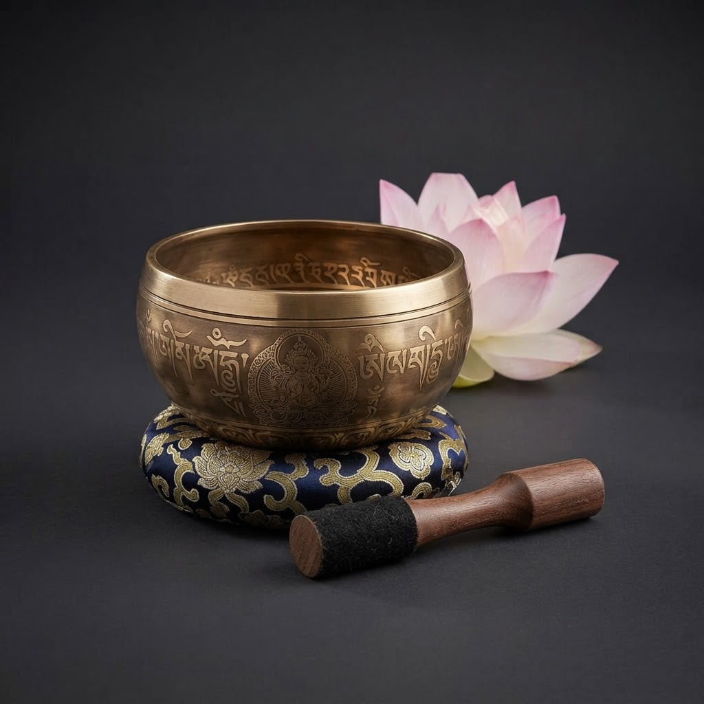 Tibetan Etched Singing Bowl Set