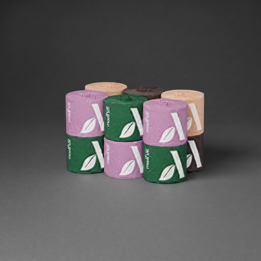 Leaf-Printed Bamboo Toilet Paper
