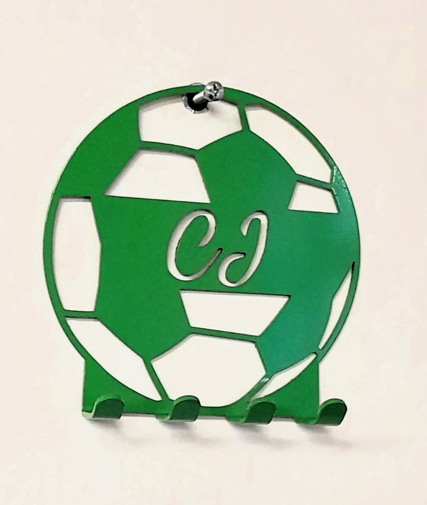 CJ football key hanger green