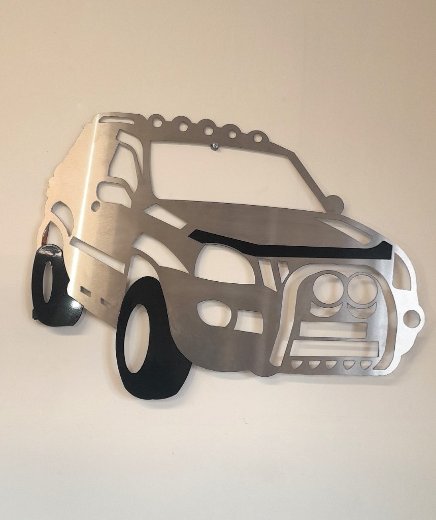 SUV 4x4 polished steel laser cut wall art