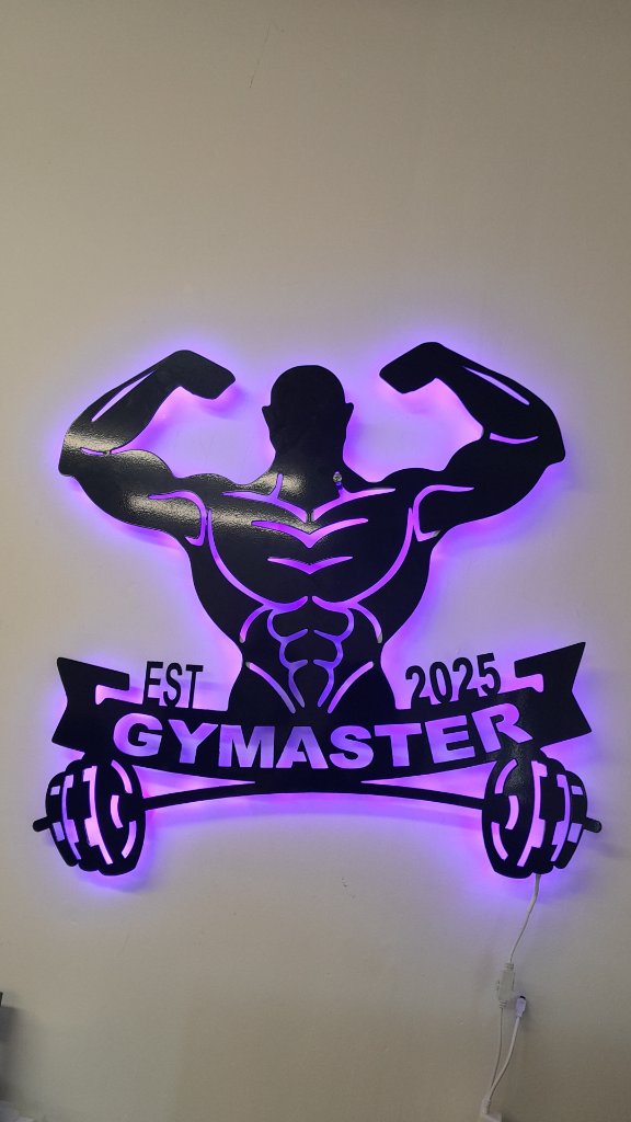 Gymaster bodybuilder LED sign EST 2025