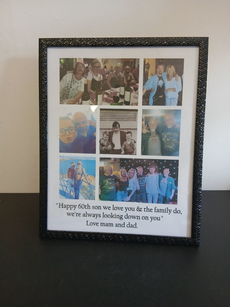 Happy 60th birthday personalised photo collage frame