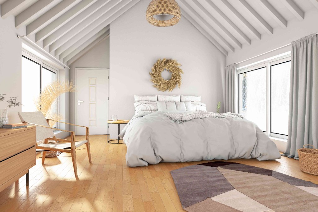 Bright sunroom addition connecting to a home's existing living area