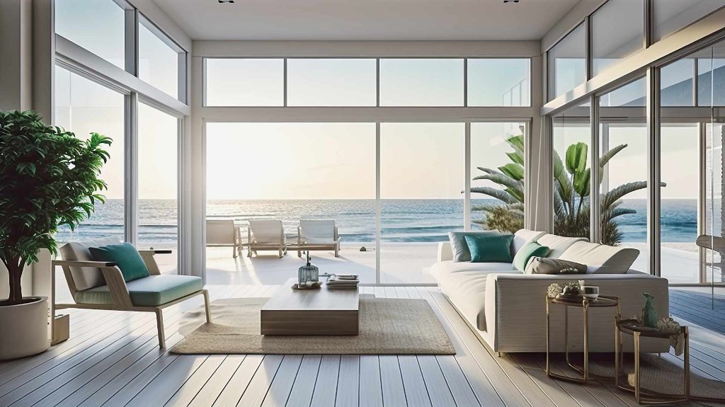 Coastal home with restored exterior porch and ocean view