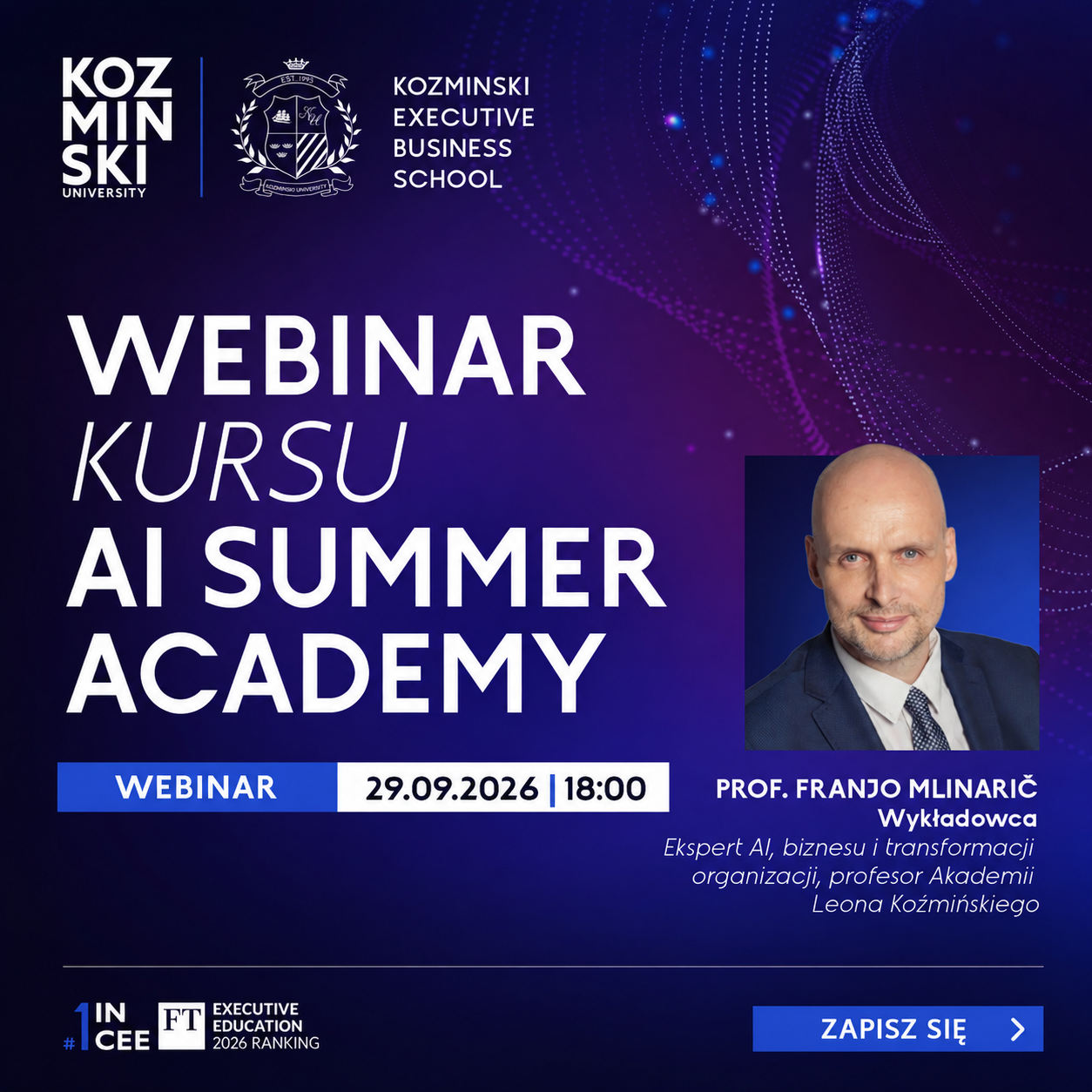 Webinar AI Summer Academy – prof. Franjo Mlinarič