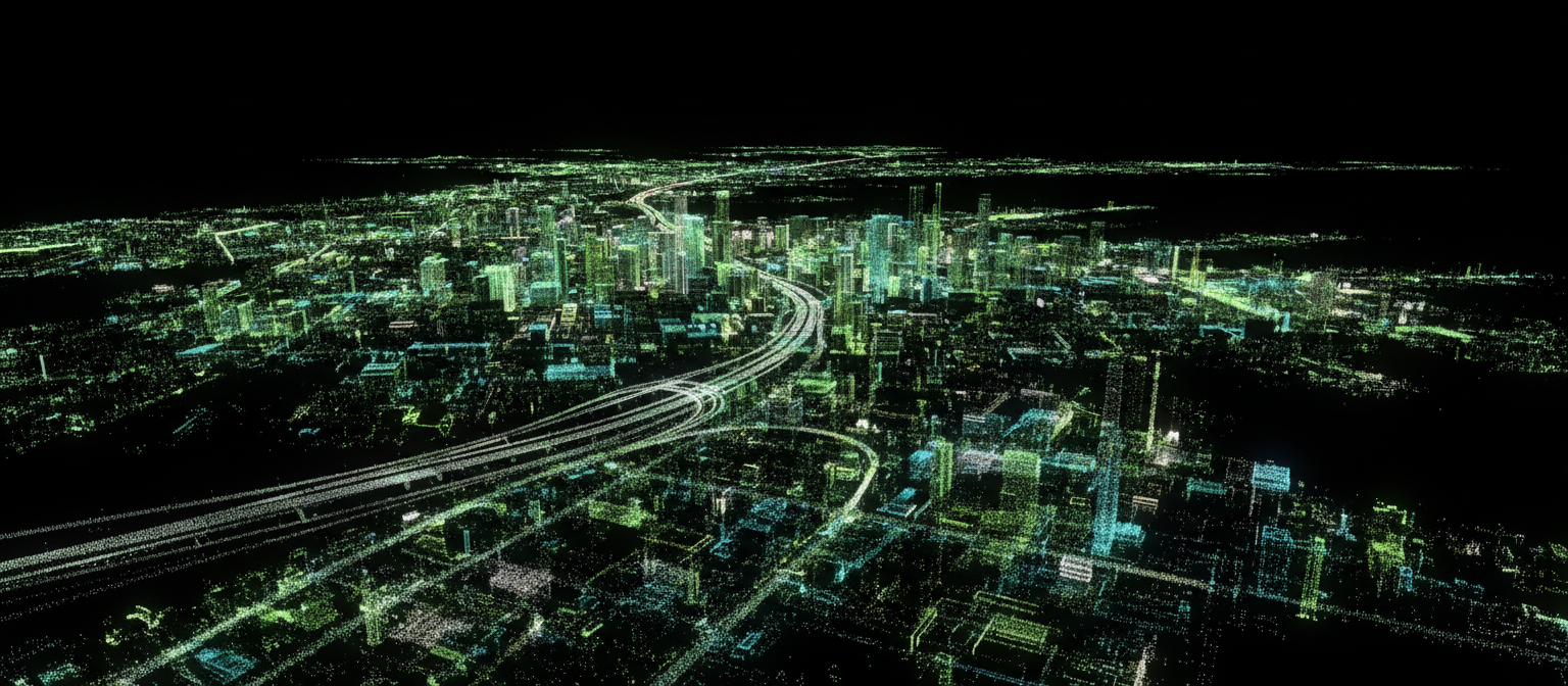 LiDAR point cloud visualization of urban infrastructure