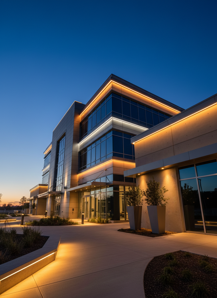 MetroKleen | MKMaintX Lighting technician performing commercial facility maintenance