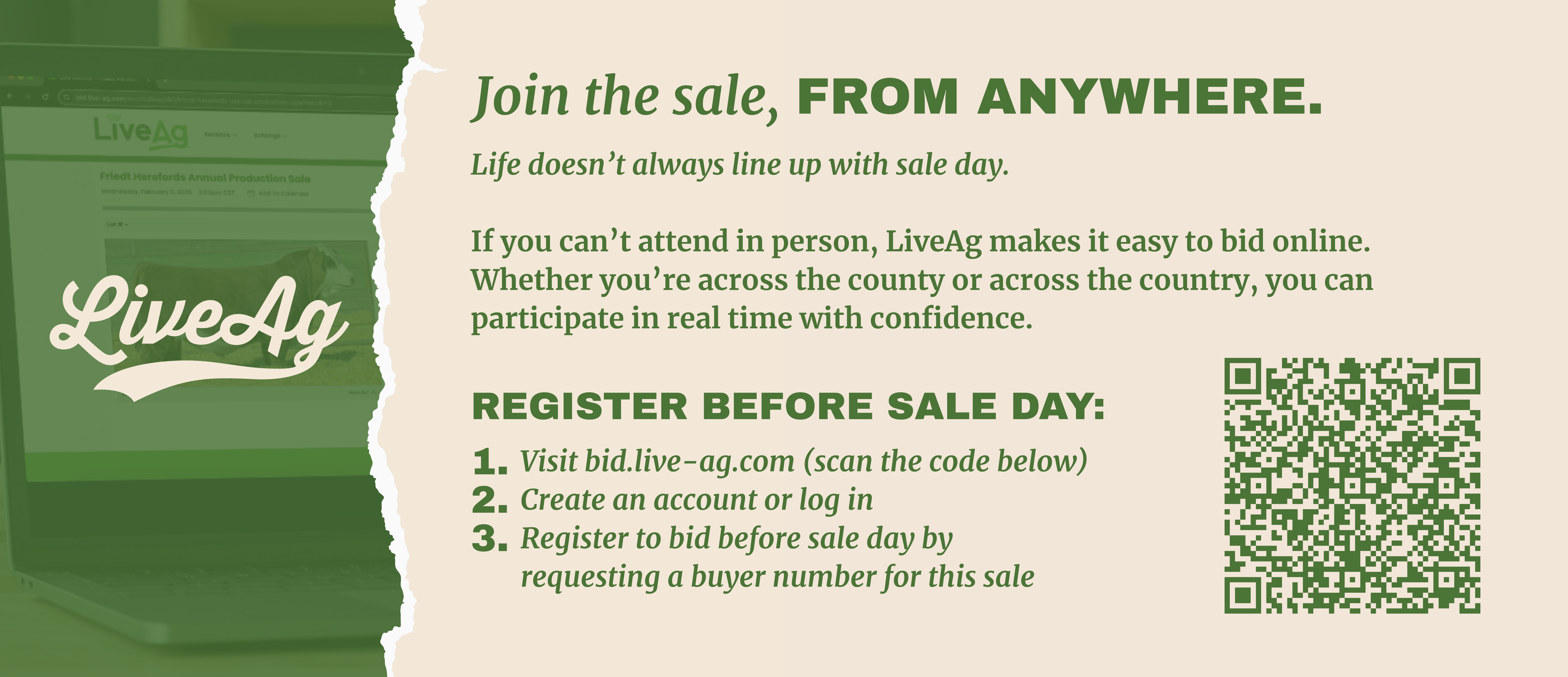 LiveAg — Join the sale from anywhere. Register to bid before sale day.