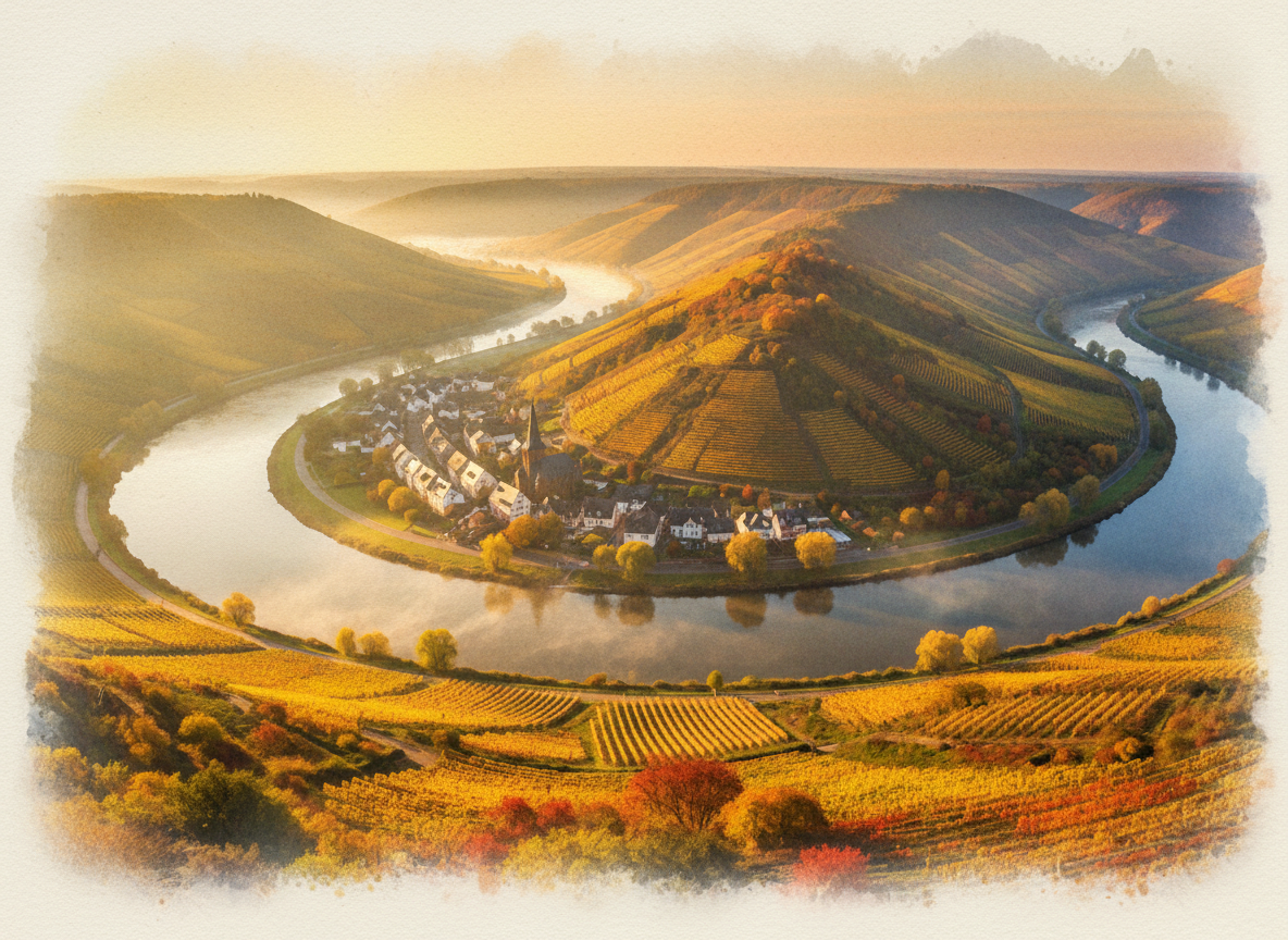 Mosellandschaft mit Weinbergen
