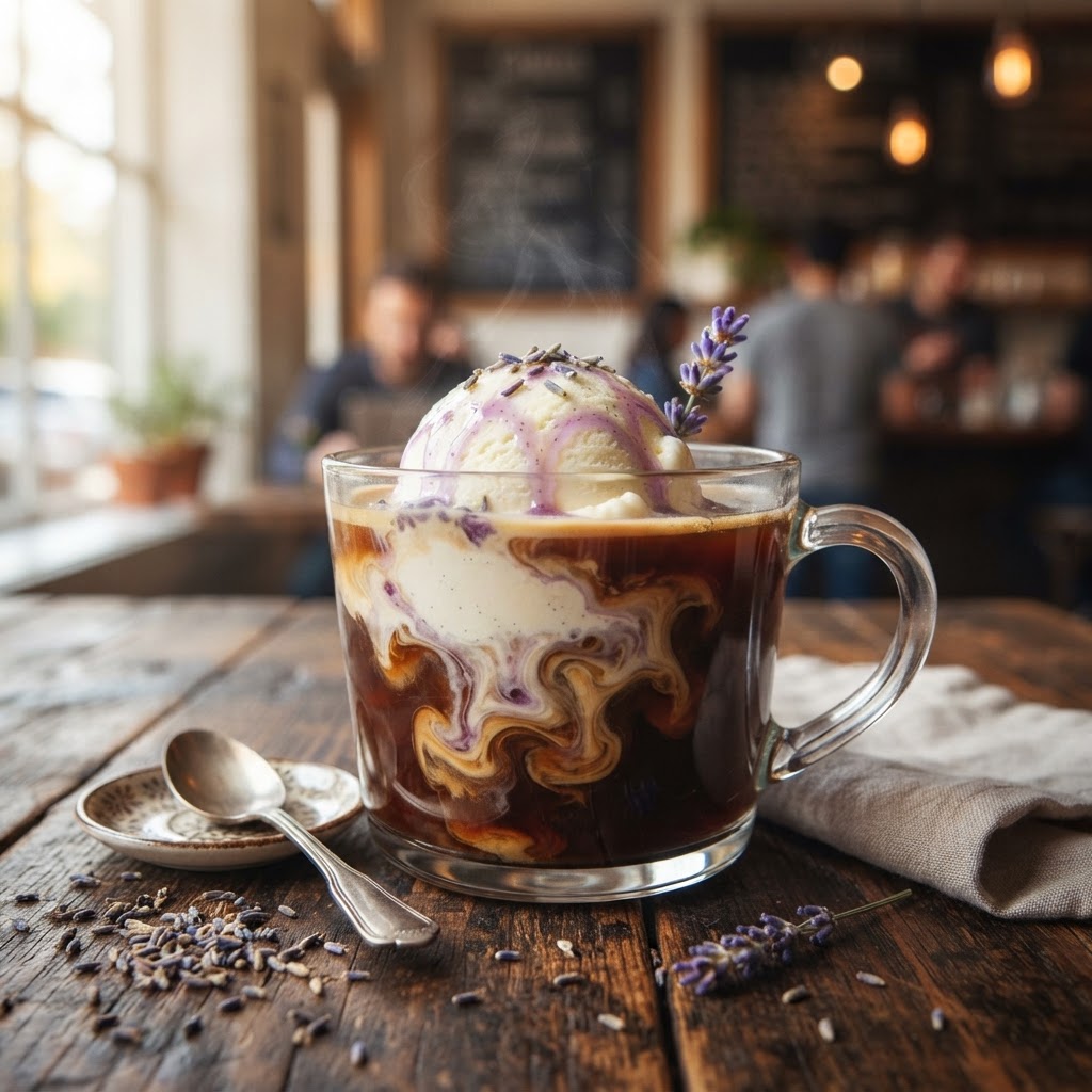 Lavender Hot Coffee Float
