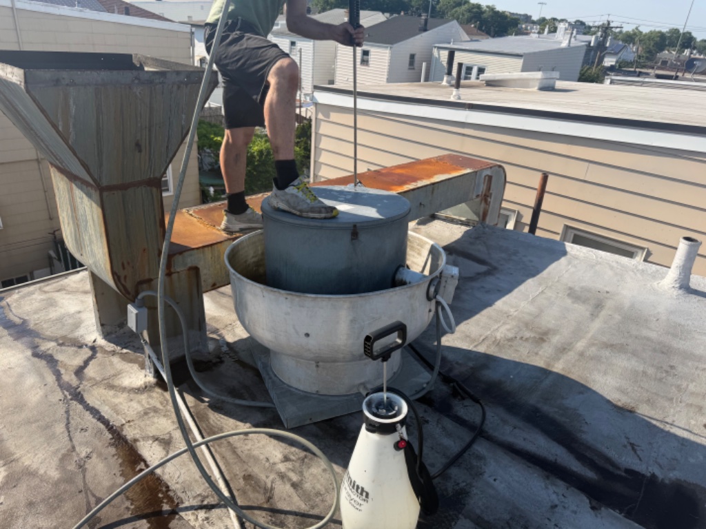 Rooftop fan cleaning