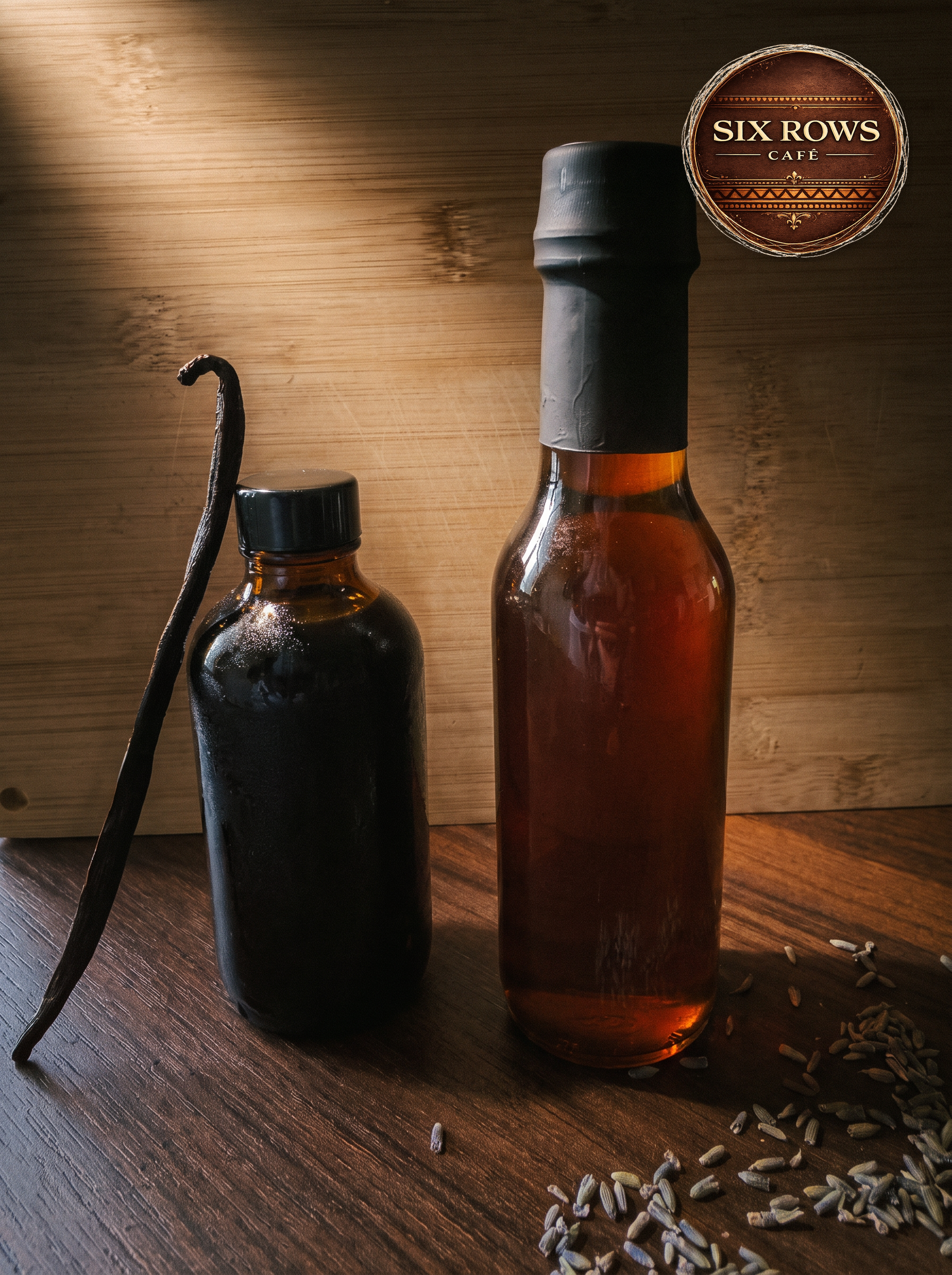 Six Rows Café handcrafted syrups — Sweet Barrel & Lavender