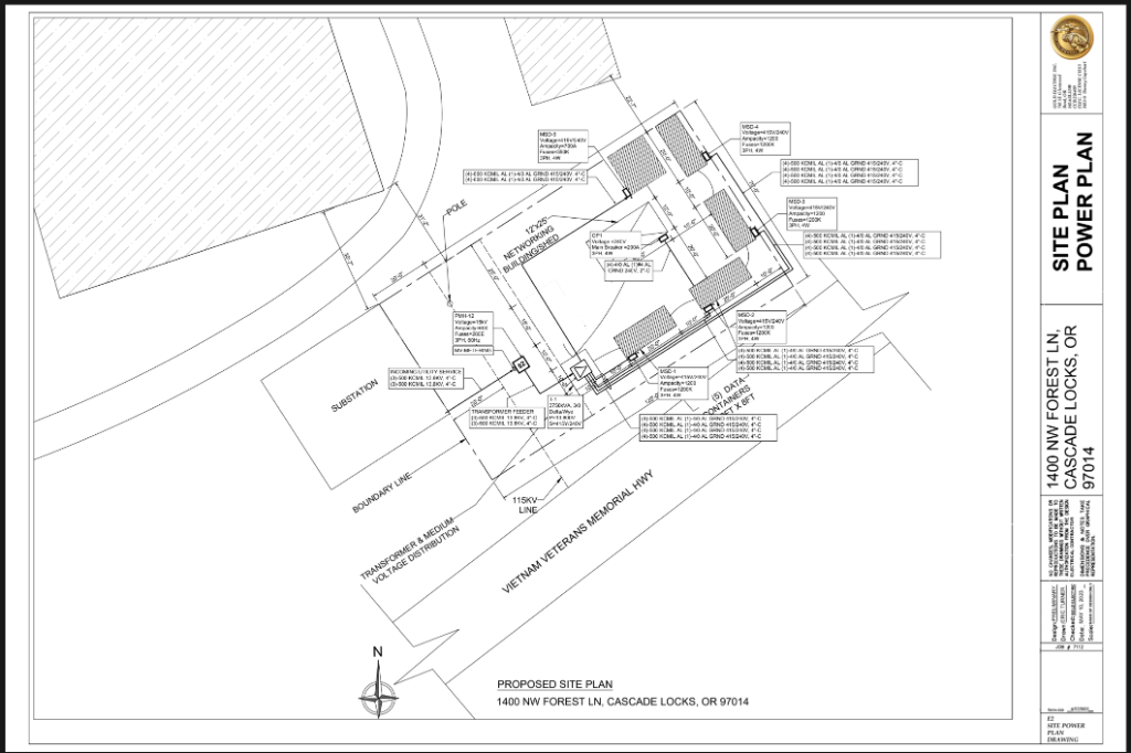 Crypto mining facility electrical site plan design