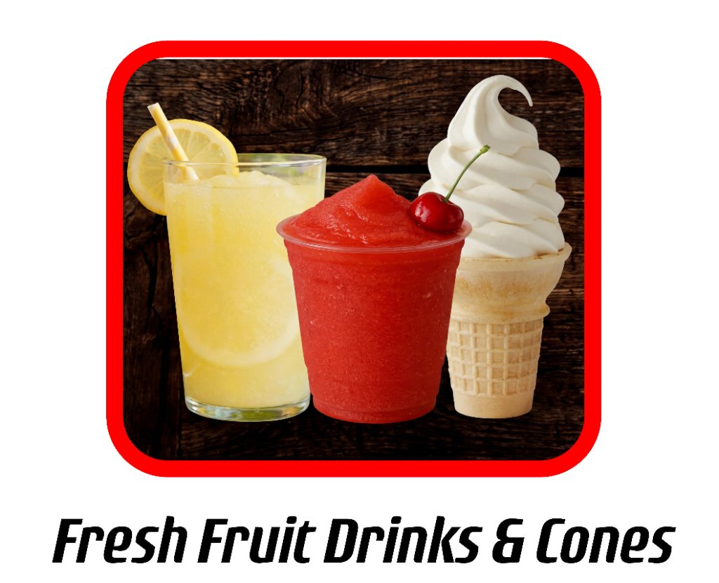 Fresh Fruit Drinks & Cones