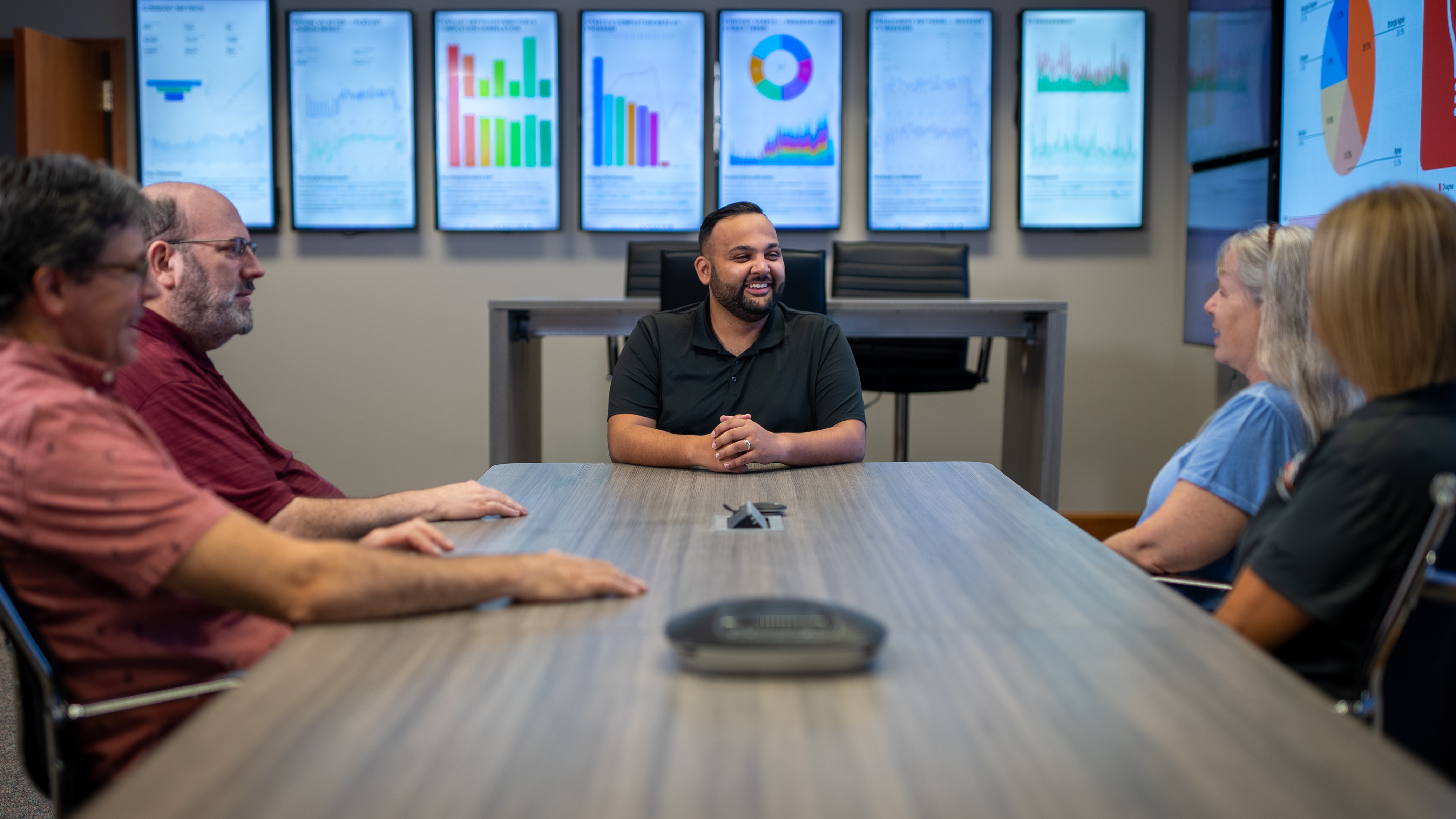 A team meeting around a conference table