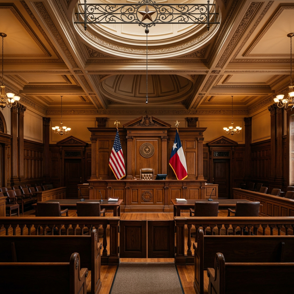 Texas courtroom - property tax advisory