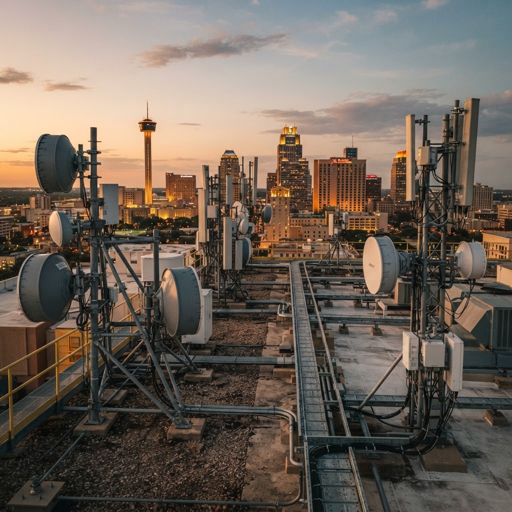 Point-to-point wireless and fiber network infrastructure in San Antonio Texas