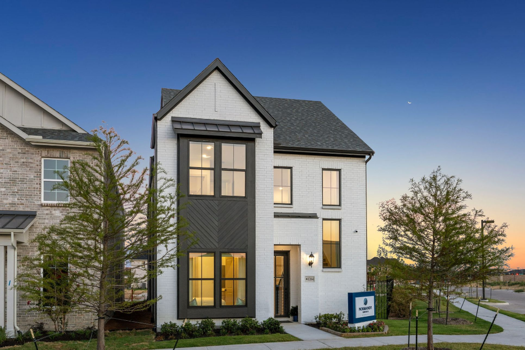 Twin Creeks Watters Allen Texas Normandy Homes luxury new construction at sunset