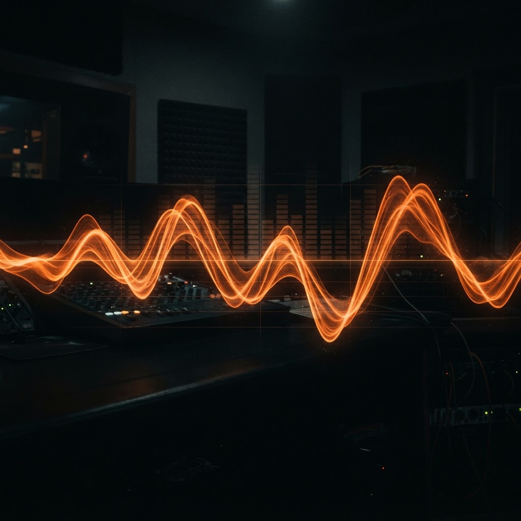 Waveform of a recorded song representing real artists' music on TYGER