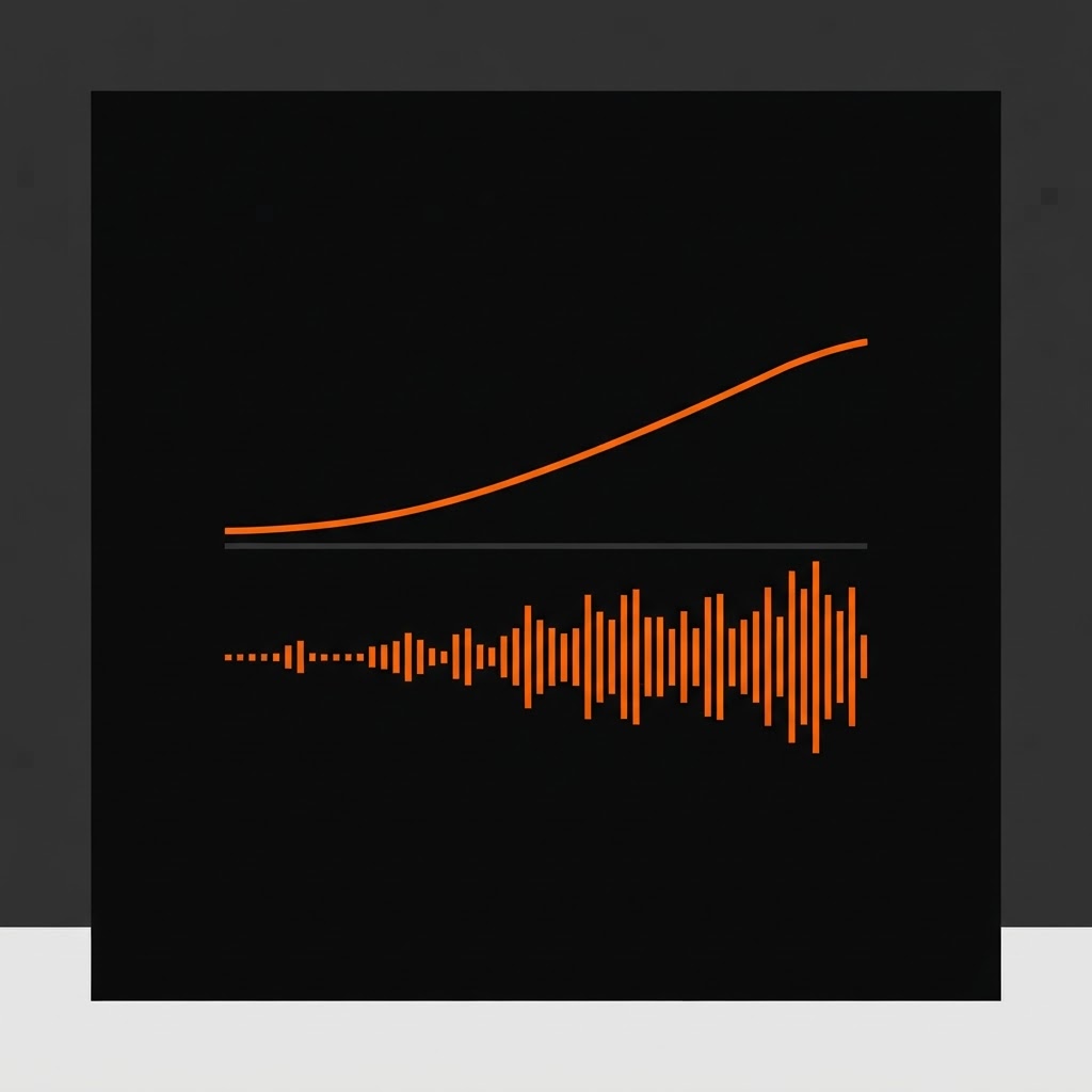 Graphic showing adaptive music getting more intense as gameplay intensity rises