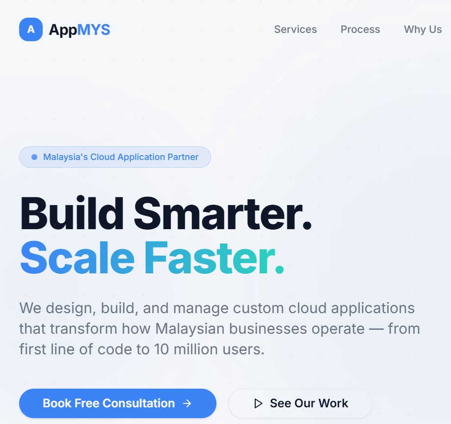 AppMYS Cloud Solutions template preview