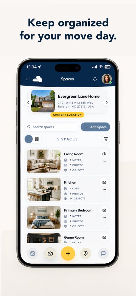 Keep organized for your move day — Spaces list