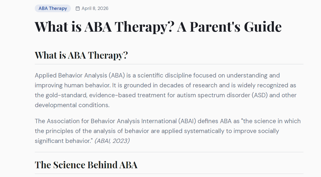 What is ABA Therapy? A Parent's Guide