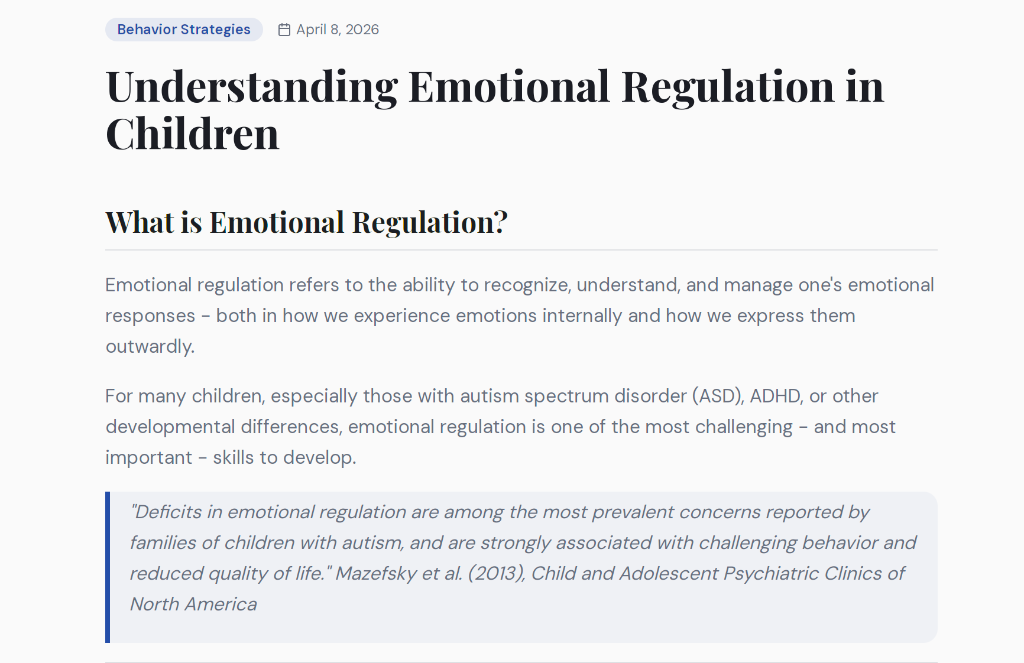 Understanding Emotional Regulation in Children