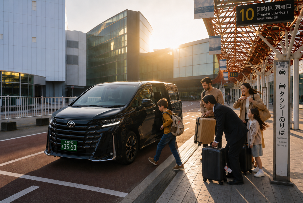 Private airport transfer vehicle in Hokkaido, Japan — New Chitose Airport to Niseko ski resort