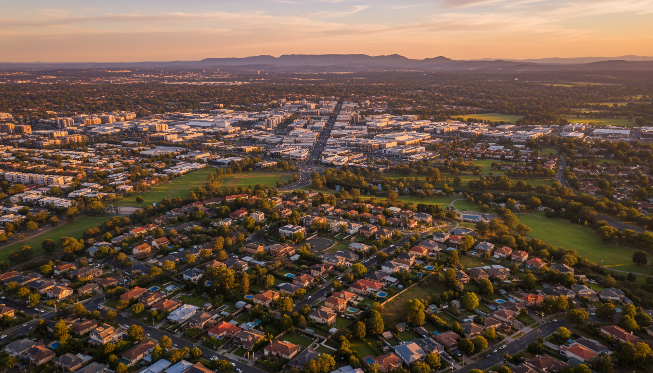 Aerial view of Campbelltown NSW service area